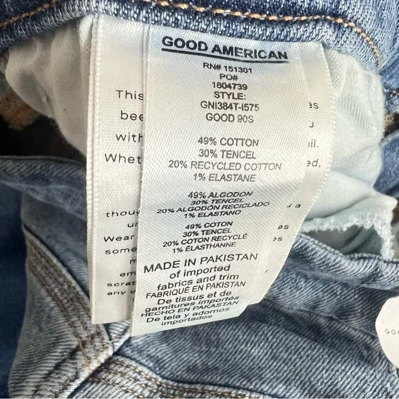 NWT Good American Good '90s Relaxed Jeans sz 29 8 Loose Fit Mid Rise Stretch - Picture 5 of 10